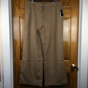 Lauren Ralph Lauren Tan Khaki Wide Leg Trousers Pants Womens Size 14 NWT